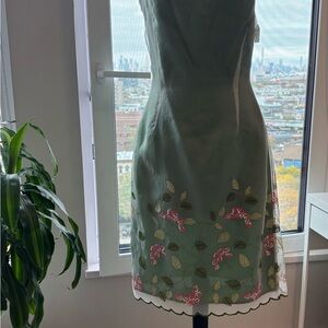 Chic Olive Green Floral Midi Dress